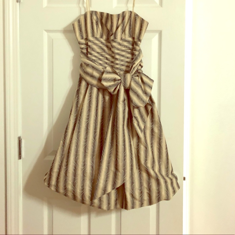 Brand new  BCBG Woven Taffeta Black Ivory Dress